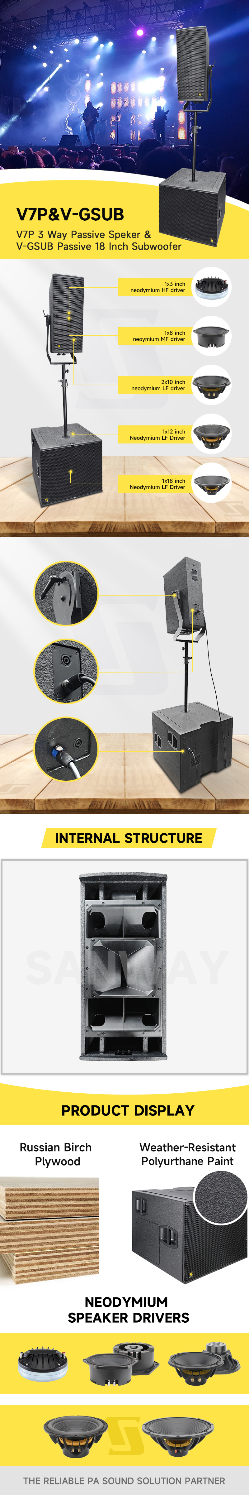 V7P&V-GSUB dual 10 inch speaker system V7P和V-GSUB双10英寸扬声器系统
