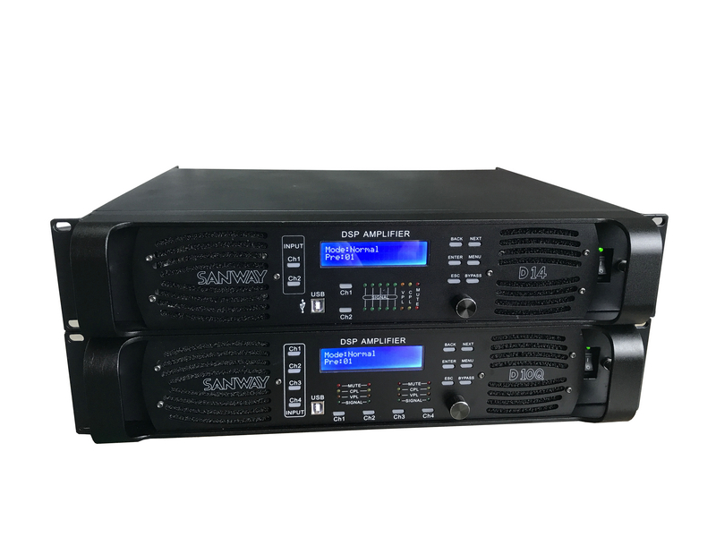D10Q 4CH声音音频数字DSP功率放大器，具有以太网