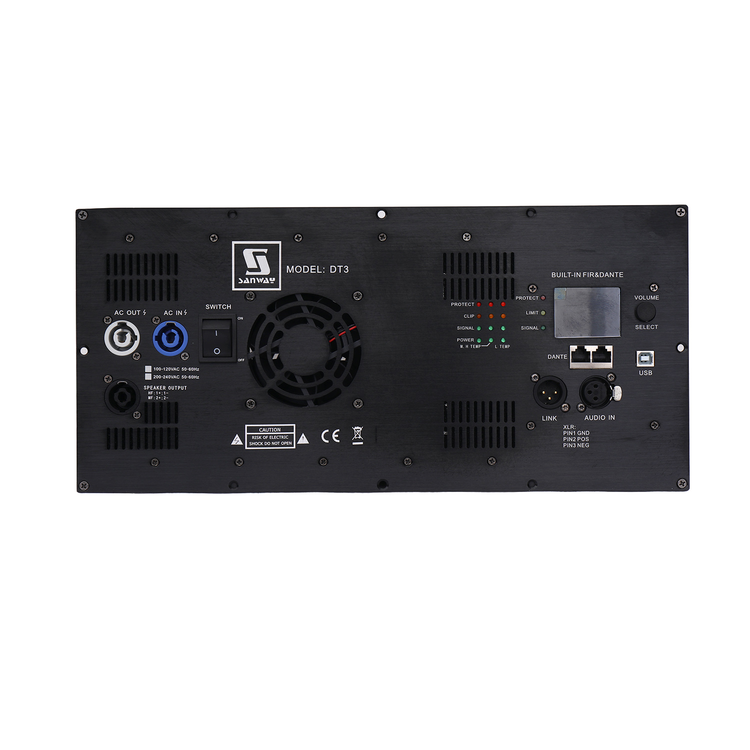 DT3 3通道FIR DSP DANTE音频板放大器模块用于线路阵列系统